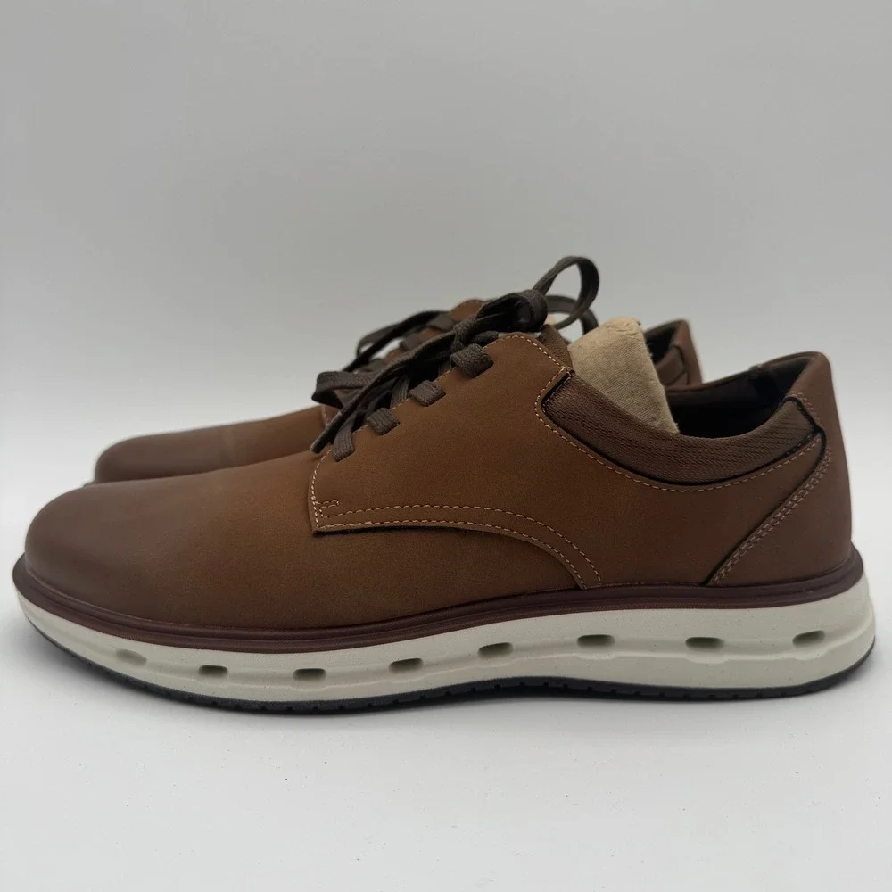 Lands' End Men's Size 9 Dark Tan Sport Oxford‎ Casual Shoes NIB
